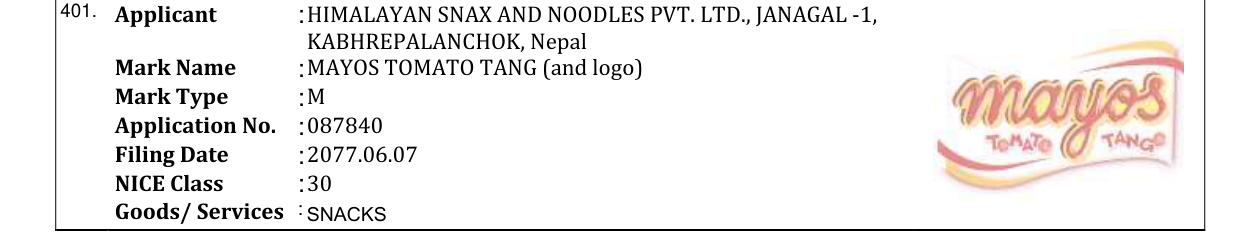 Original bulletin entry for SOCH