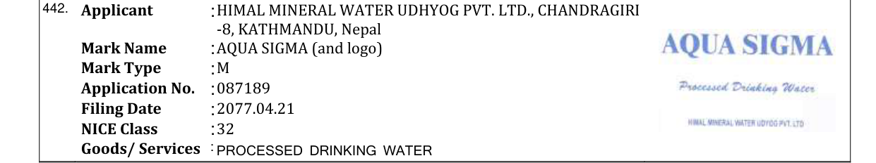 Original bulletin entry for AQUA SOURCE (and logo)