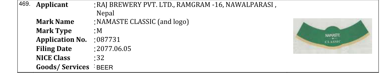 Original bulletin entry for NAMASTE STRONG (and logo)