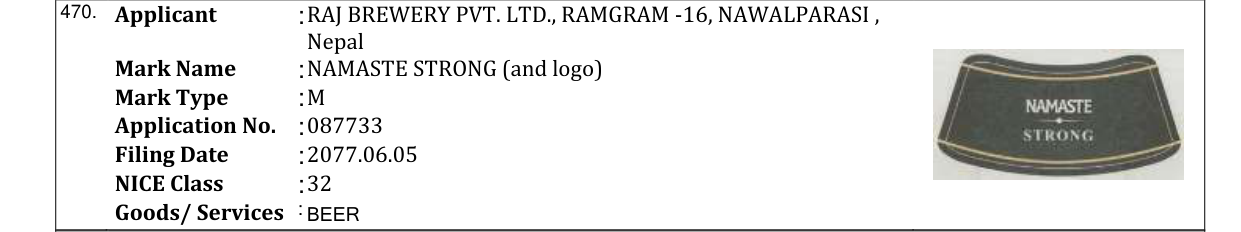 Original bulletin entry for CHAMPION RUSSIAN FLAVOUR (and logo)