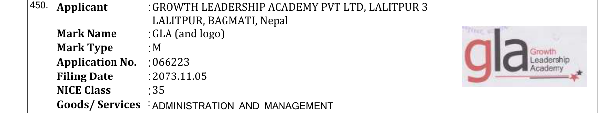 Original bulletin entry for GLA (and logo)