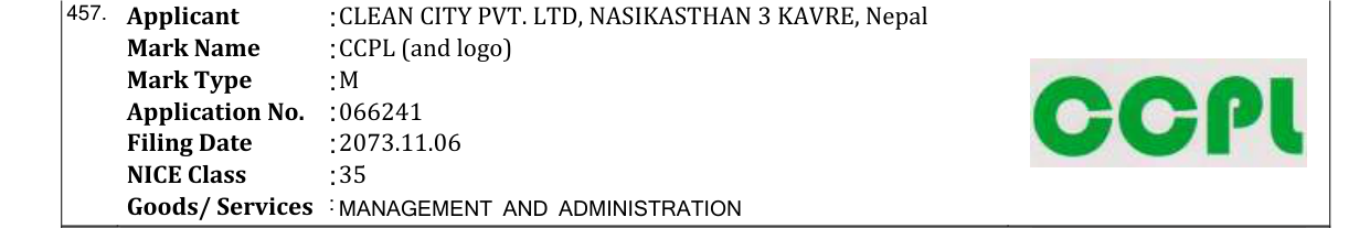 Original bulletin entry for CCPL (and logo)