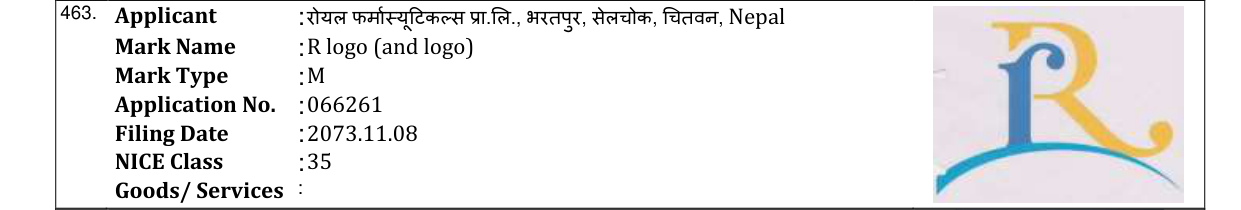Original bulletin entry for R logo (and logo)