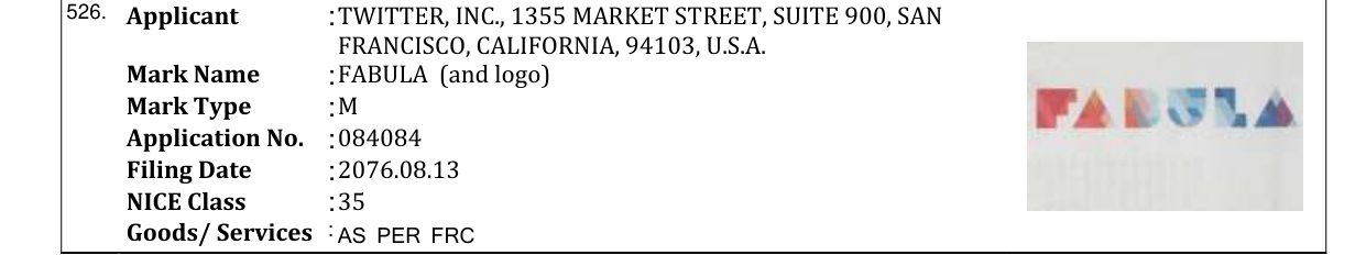 Original bulletin entry for FABULA