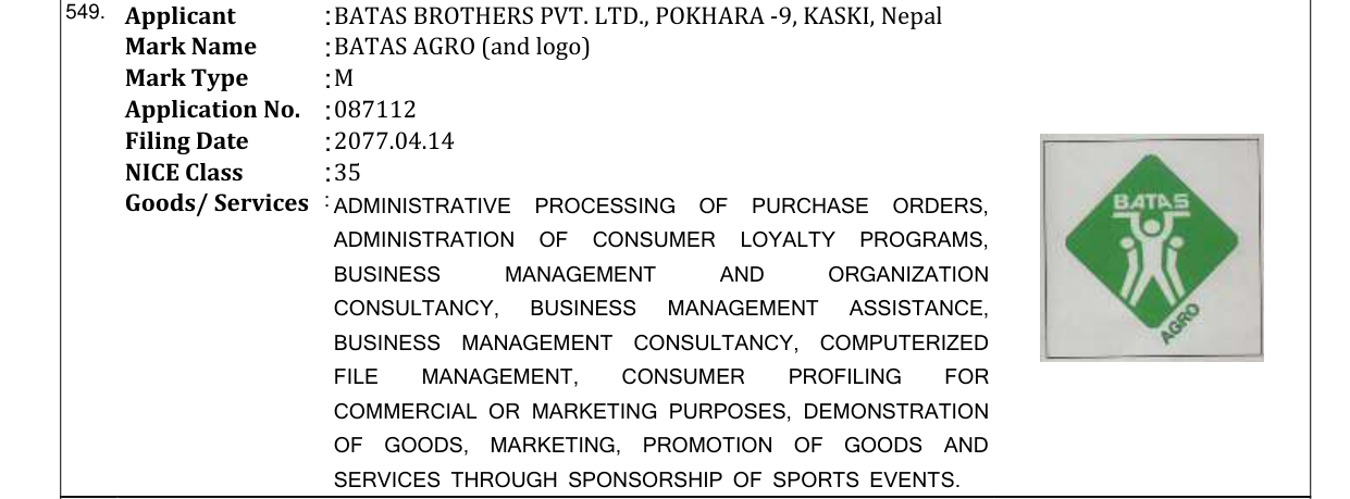 Original bulletin entry for BATAS BROTHERS MOTORS (and logo)