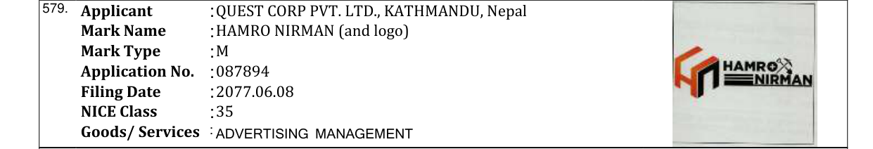 Original bulletin entry for QBD PHARMACEUTICALS PVT. LTD. (and logo)