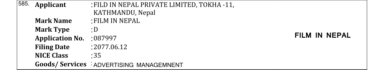 Original bulletin entry for FILM FIXER IN NEPAL