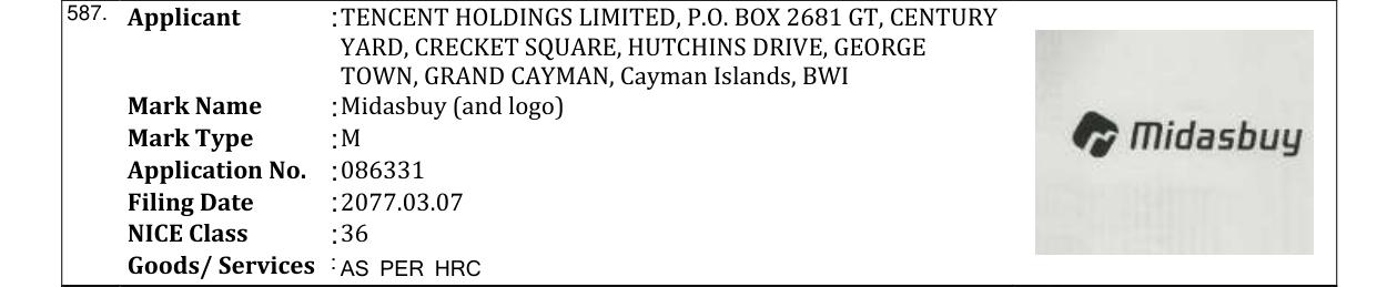 Original bulletin entry for YATRA CARD POWERED BY FINTECH (and logo)