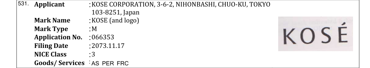 Original bulletin entry for KOSE (and logo)