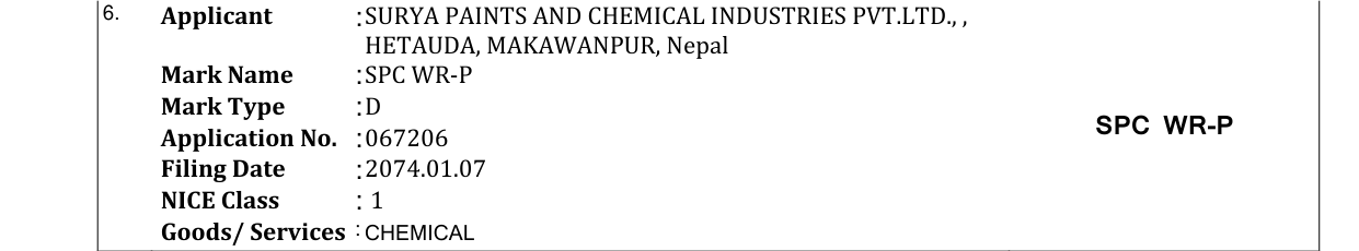 Original bulletin entry for SPC WR-P