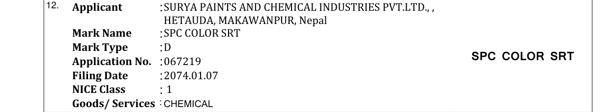 Original bulletin entry for SPC COLOR SRT
