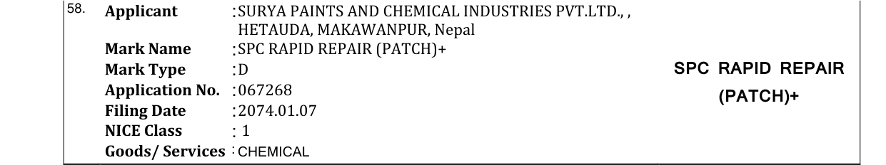 Original bulletin entry for SPC RAPID REPAIR (PATCH)+