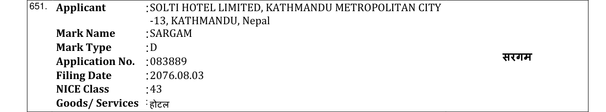 Original bulletin entry for SURSUDHA