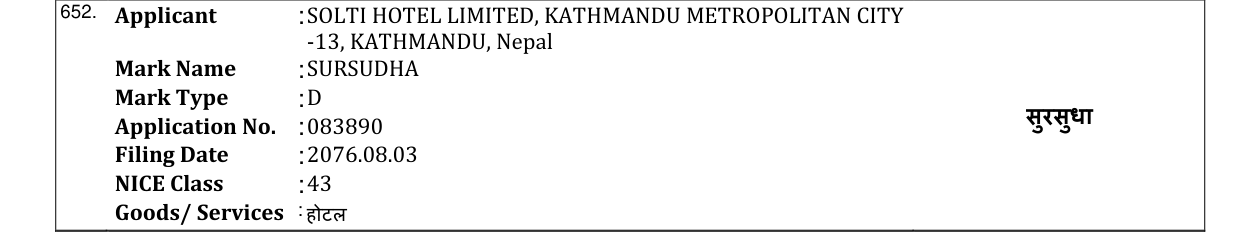 Original bulletin entry for SUDHA