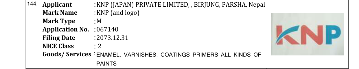 Original bulletin entry for KNP (and logo)