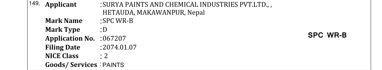 Original bulletin entry for SPC WR-B