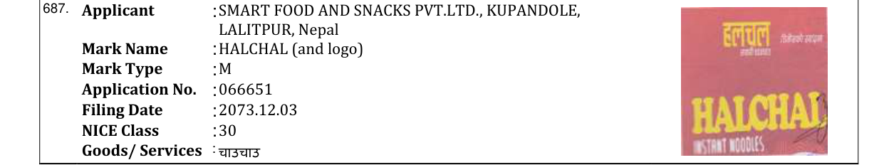 Original bulletin entry for HALCHAL (and logo)