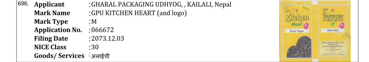Original bulletin entry for GPU KITCHEN HEART (and logo)