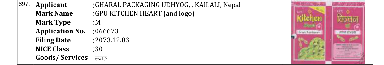 Original bulletin entry for GPU KITCHEN HEART (and logo)