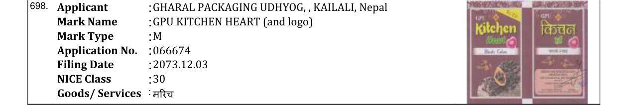 Original bulletin entry for GPU KITCHEN HEART (and logo)