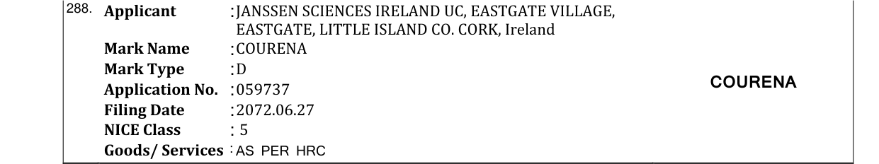 Original bulletin entry for COURENA
