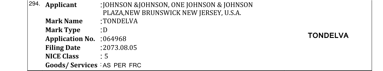 Original bulletin entry for TONDELVA