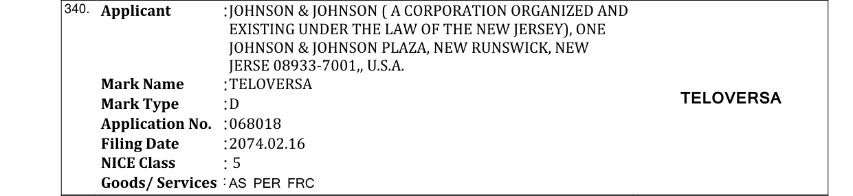 Original bulletin entry for TELOVERSA