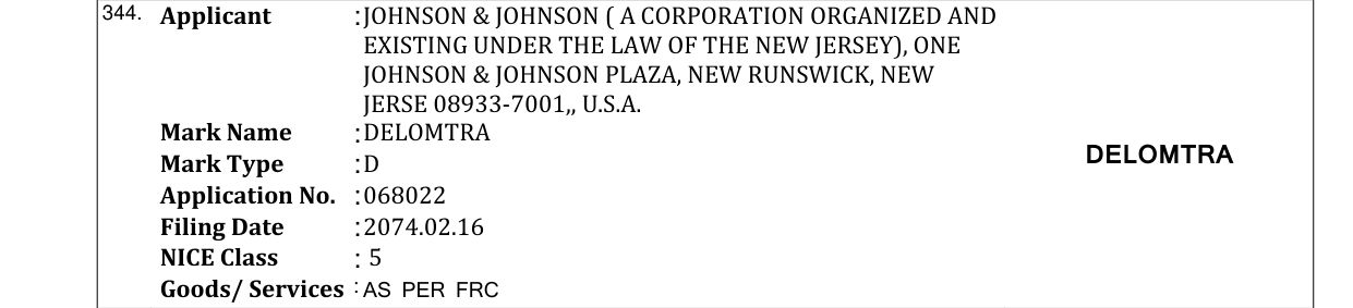Original bulletin entry for DELOMTRA