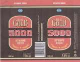 REAL GOLD 5000 STRONG BEER (and logo) trademark logo