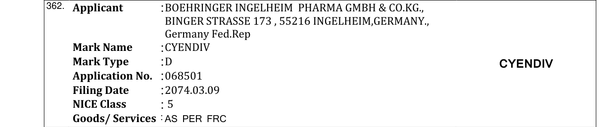Original bulletin entry for CYENDIV