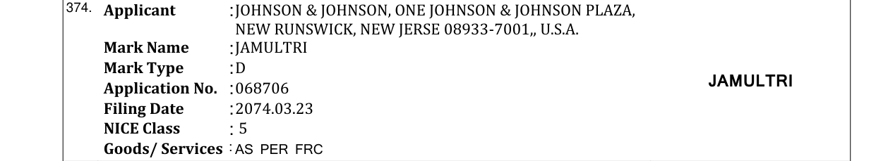 Original bulletin entry for JAMULTRI
