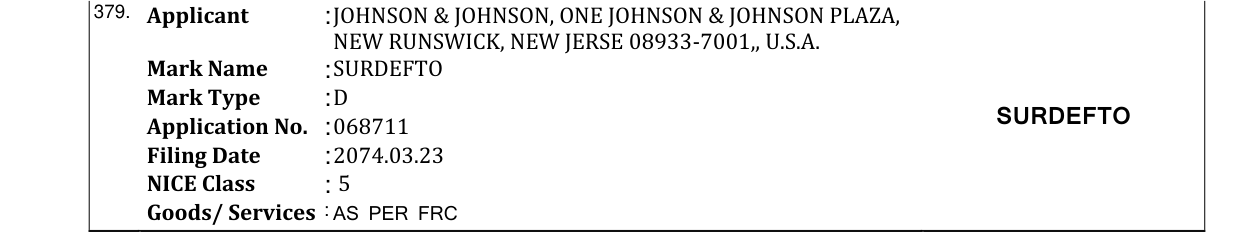 Original bulletin entry for SURDEFTO