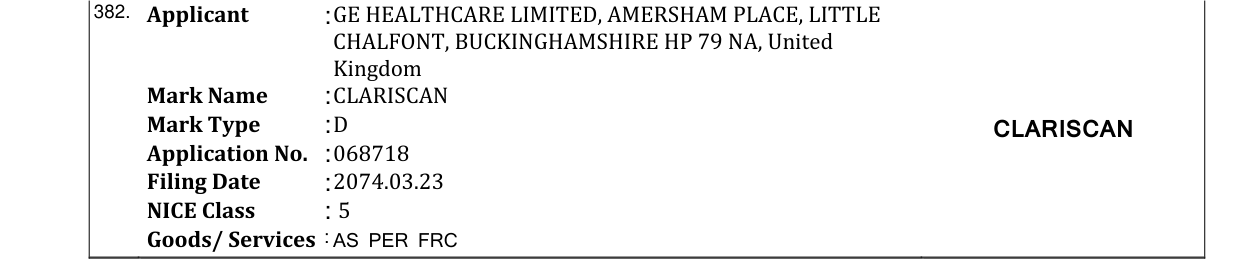 Original bulletin entry for CLARISCAN