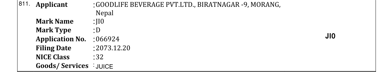 Original bulletin entry for JI0