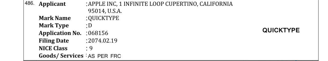 Original bulletin entry for QUICKTYPE