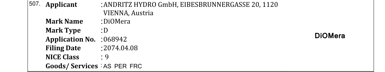 Original bulletin entry for DiOMera