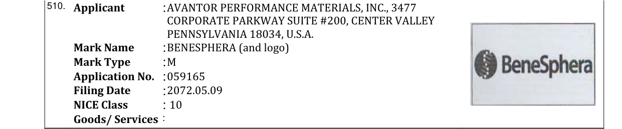 Original bulletin entry for BENESPHERA (and logo)