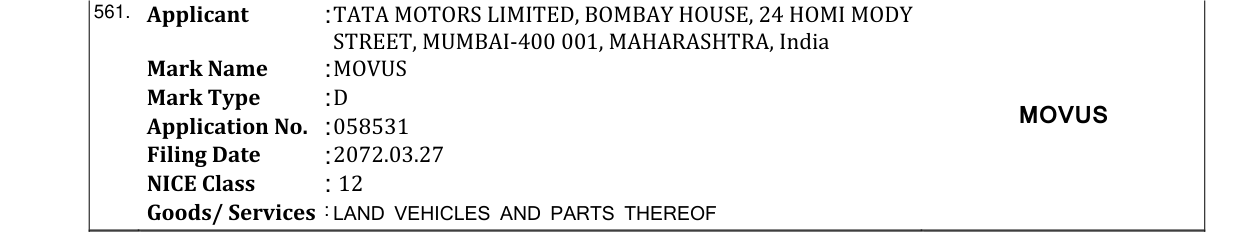 Original bulletin entry for MOVUS