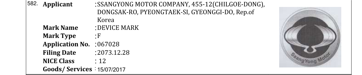 Original bulletin entry for DEVICE MARK