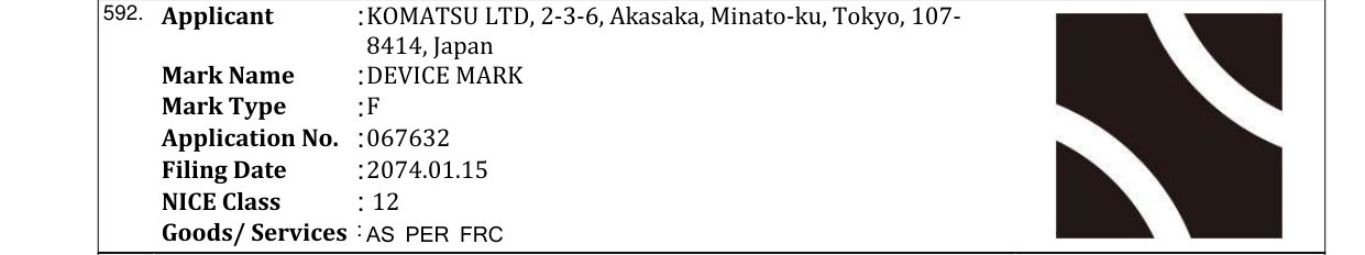 Original bulletin entry for DEVICE MARK