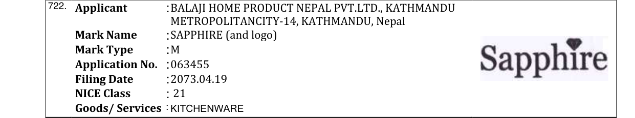 Original bulletin entry for SAPPHIRE (and logo)