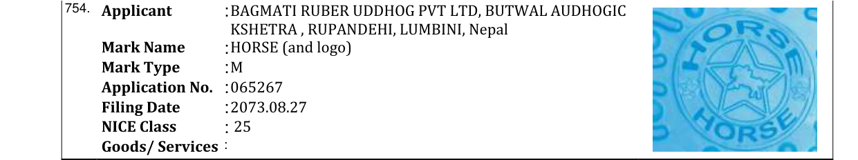Original bulletin entry for HORSE (and logo)