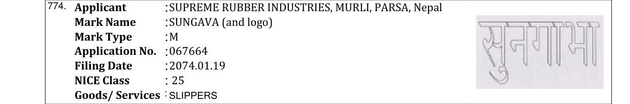 Original bulletin entry for SUNGAVA (and logo)