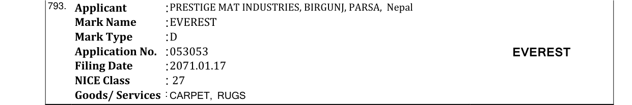 Original bulletin entry for EVEREST