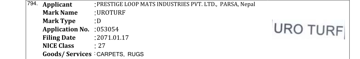 Original bulletin entry for UROTURF