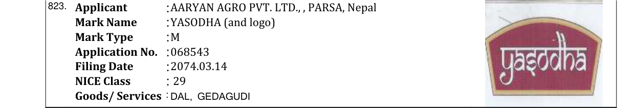 Original bulletin entry for YASODHA (and logo)