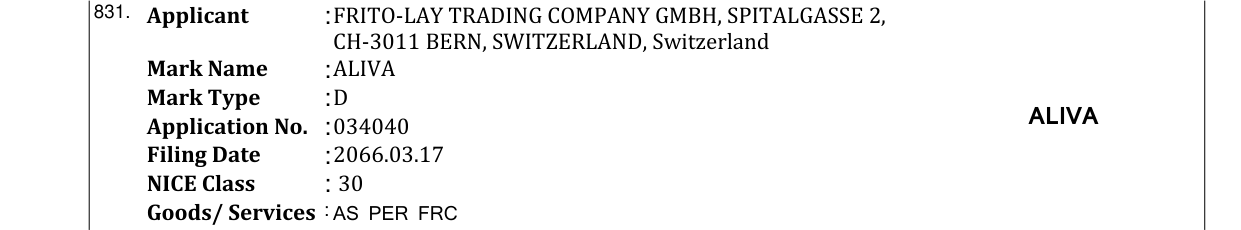 Original bulletin entry for ALIVA