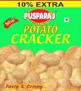 PUSHPARAJ POTATO CRACKER (and logo) trademark logo