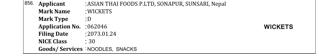 Original bulletin entry for WICKETS