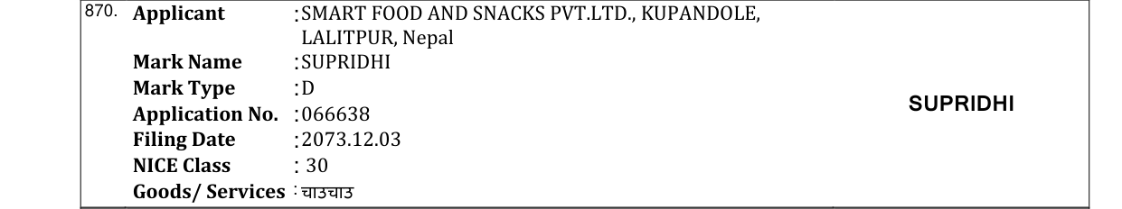 Original bulletin entry for SUBIDHA